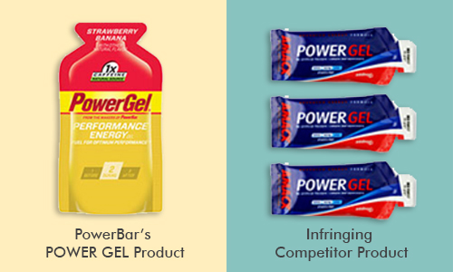 PowerBar POWER GEL product versus competitor product