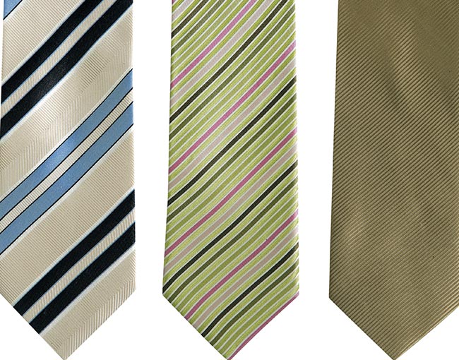 row of fashion ties