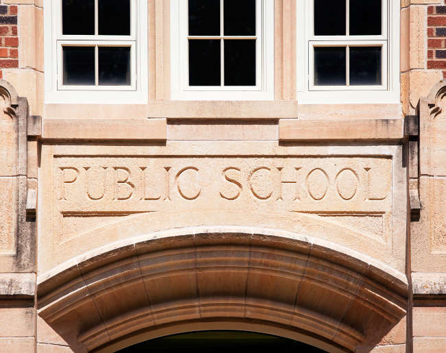 front of a public school