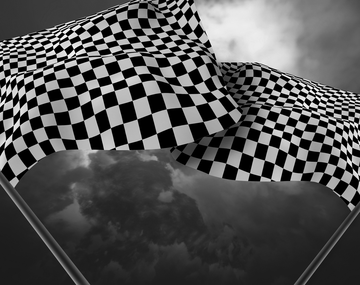 Crossed checkered flags