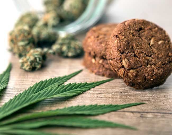Marijuana buds with cannabis-infused cookies