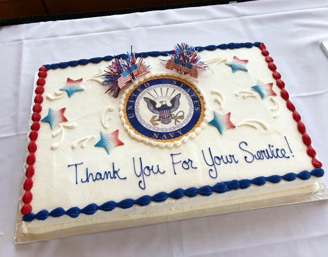 Cake celebrating Joe Logan's naval service