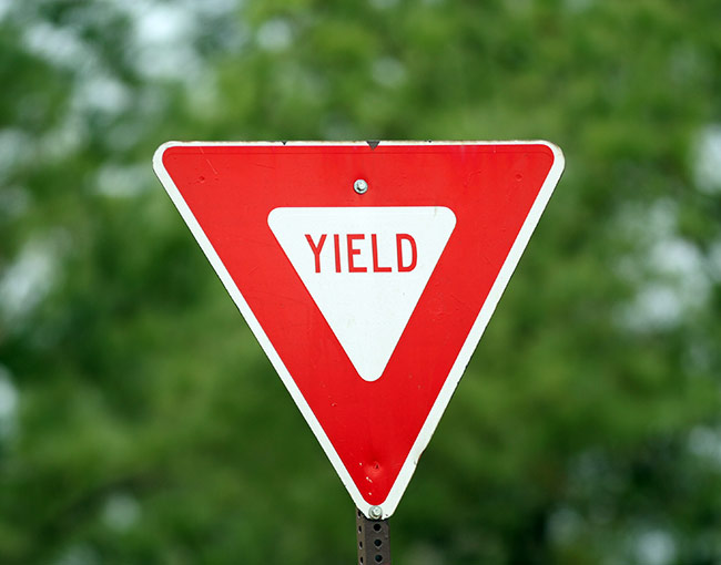 Yield traffic sign